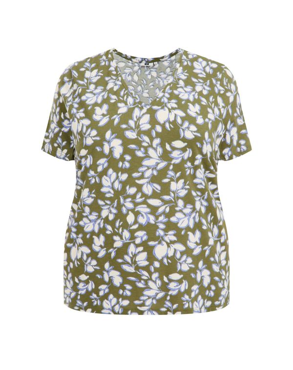 WE Fashion WE Fashion Тениска  екрю / синьо меланж / маслина