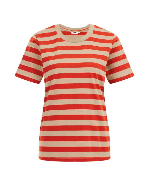 WE Fashion WE Fashion Тениска  кафяво / червено