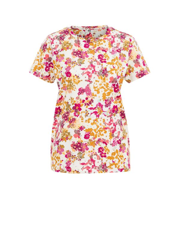 WE Fashion WE Fashion Тениска  коняк / еосин / тъмнорозово / бяло