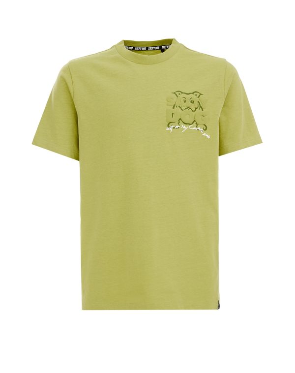 WE Fashion WE Fashion Тениска  лайм / маслина / бяло