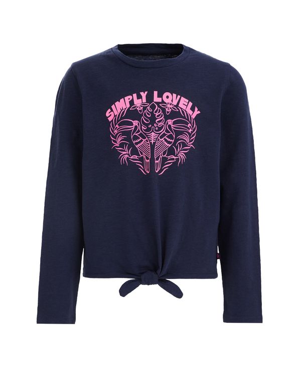 WE Fashion WE Fashion Тениска  морскосиньо / бледорозово