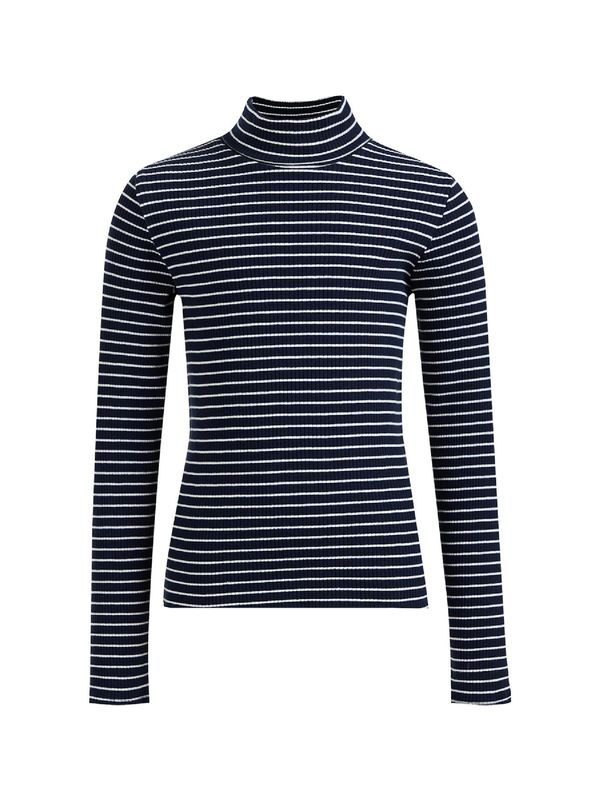 WE Fashion WE Fashion Тениска  нейви синьо / бяло