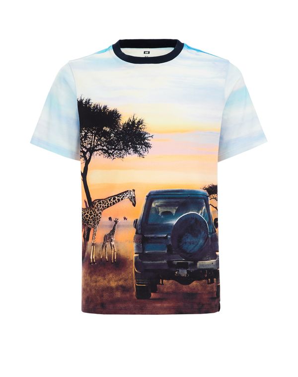 WE Fashion WE Fashion Тениска  нейви синьо / небесносиньо / тъмнооранжево / черно