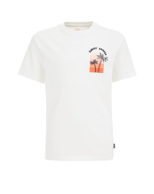 WE Fashion WE Fashion Тениска  нейви синьо / оранжево / бяло