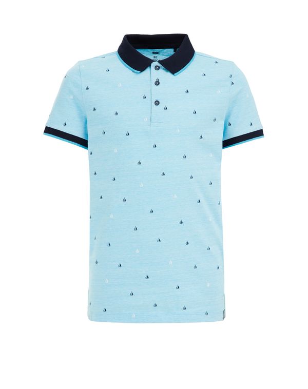 WE Fashion WE Fashion Тениска  нейви синьо / светлосиньо / бяло