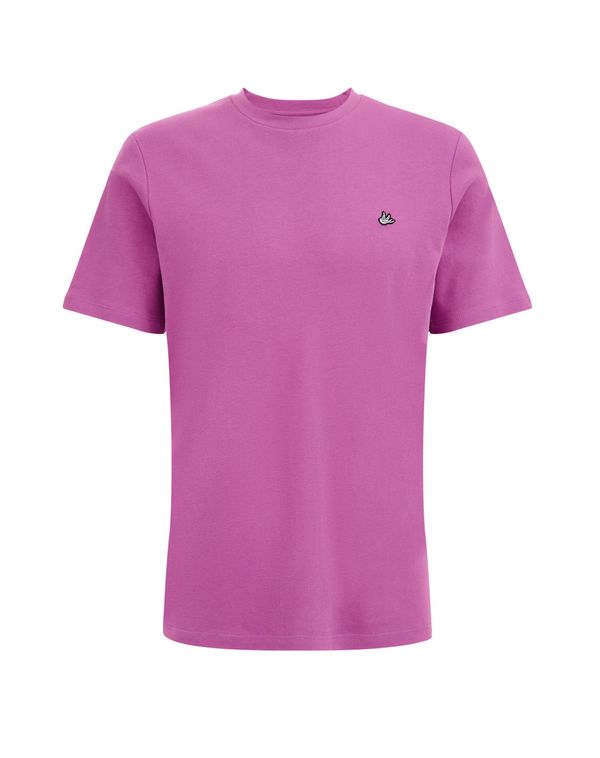 WE Fashion WE Fashion Тениска  орхидея / черно / бяло