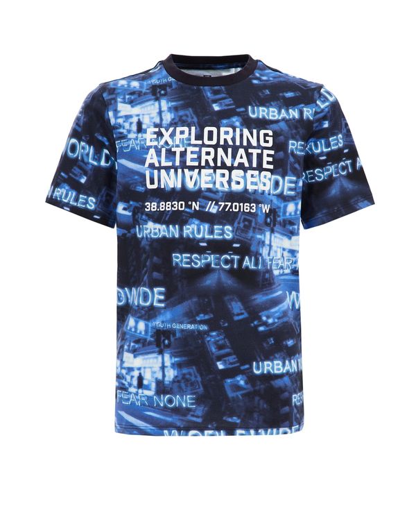 WE Fashion WE Fashion Тениска  синьо / черно / бяло