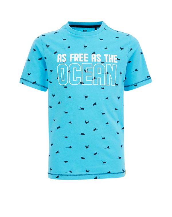 WE Fashion WE Fashion Тениска  синьо / черно / бяло