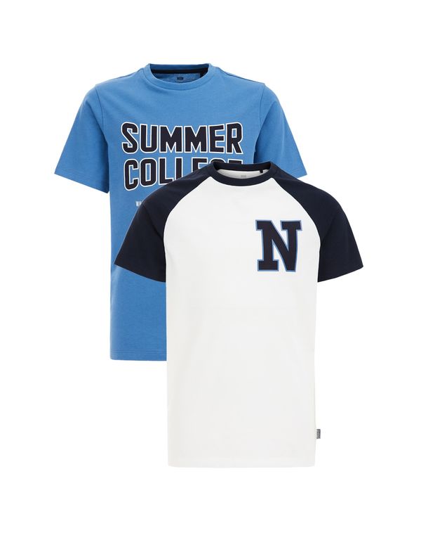 WE Fashion WE Fashion Тениска  синьо / нейви синьо / бяло