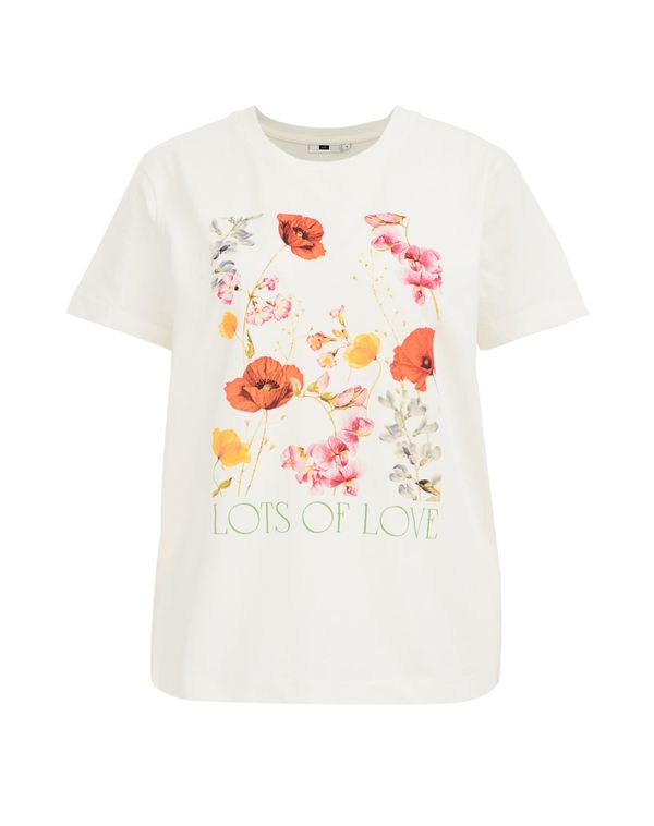 WE Fashion WE Fashion Тениска  слонова кост / пъстро