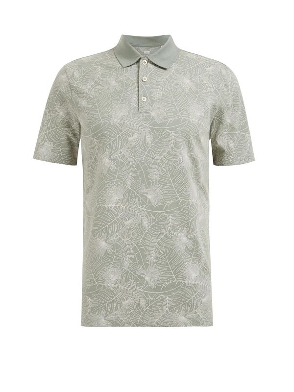 WE Fashion WE Fashion Тениска  светлозелено / бяло