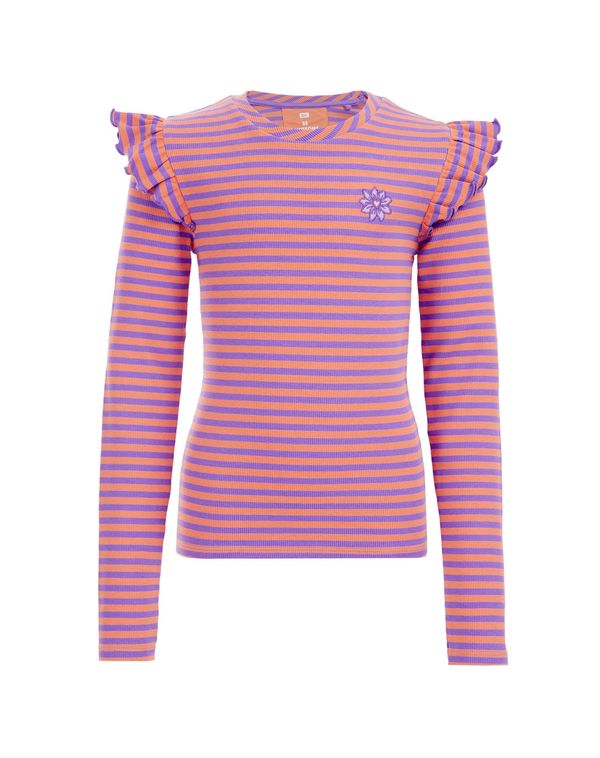 WE Fashion WE Fashion Тениска  тъмнолилаво / светлооранжево