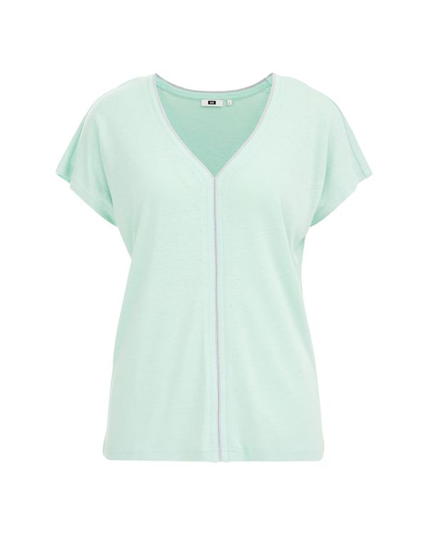 WE Fashion WE Fashion Тениска  тюркоазен / сребърно сиво