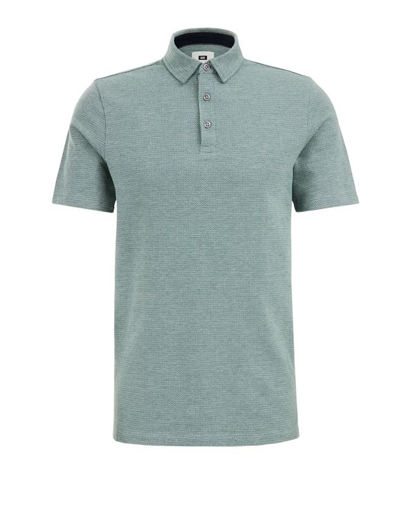 WE Fashion WE Fashion Тениска  зелено / бяло