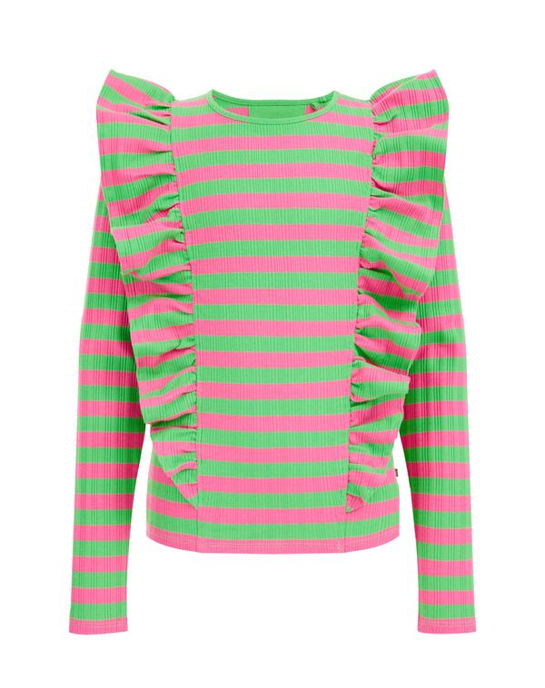 WE Fashion WE Fashion Тениска  зелено / розово
