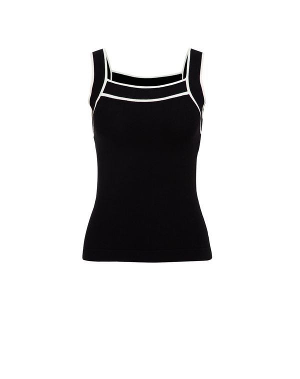 WE Fashion WE Fashion Топ  черно / бяло