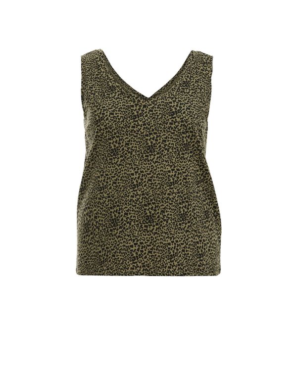 WE Fashion WE Fashion Топ  тъмнозелено / черно