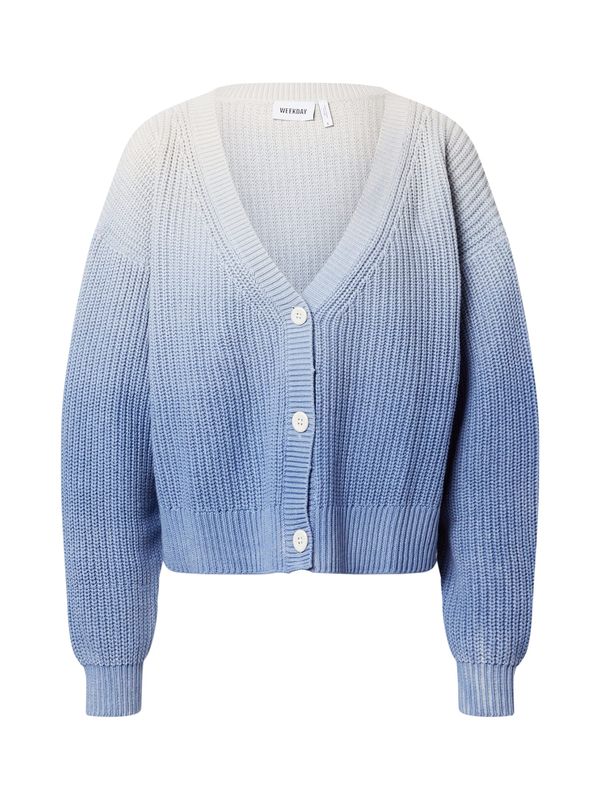 WEEKDAY WEEKDAY Плетена жилетка 'Yvette'  опушено синьо / светлосиво