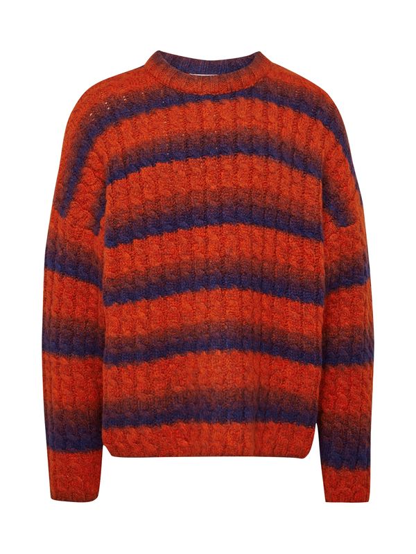 WEEKDAY WEEKDAY Пуловер 'Connor'  индиго / тъмнооранжево