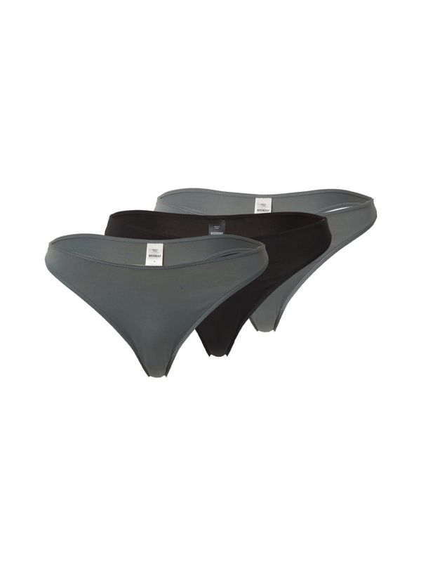 WEEKDAY WEEKDAY Стринг 'Soul Soft'  сиво / черно