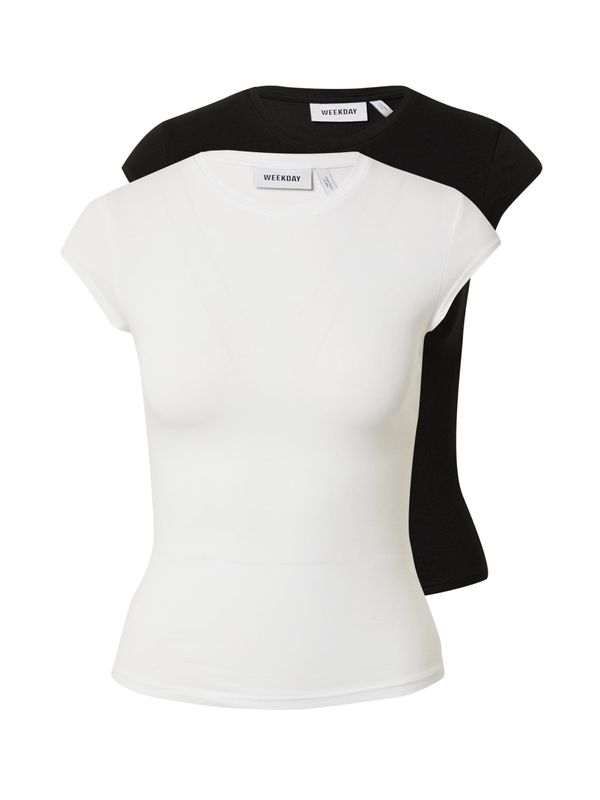WEEKDAY WEEKDAY Тениска  черно / бяло