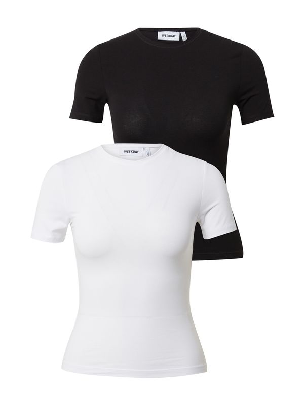 WEEKDAY WEEKDAY Тениска  черно / бяло