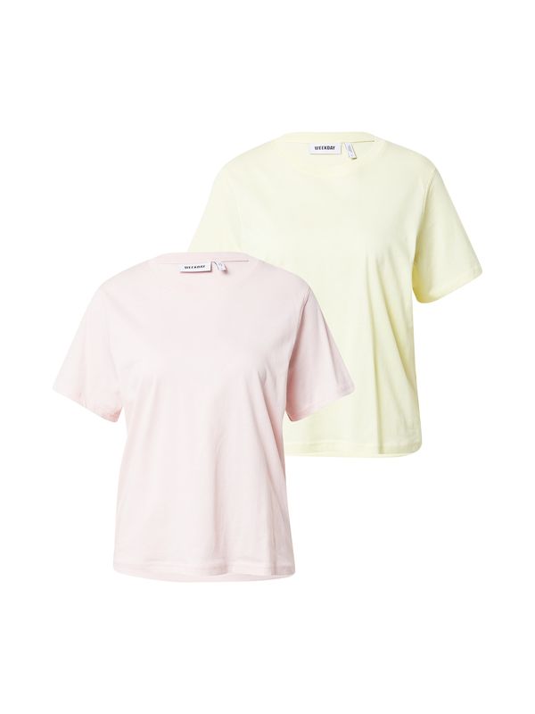 WEEKDAY WEEKDAY Тениска 'Essence Standard'  пастелно жълто / пастелно розово