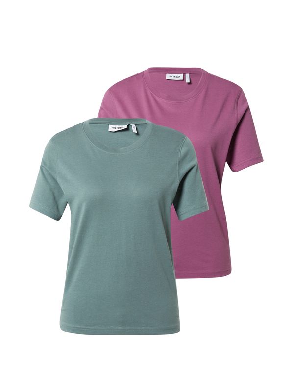 WEEKDAY WEEKDAY Тениска 'Essence Standard'  зелено / малина