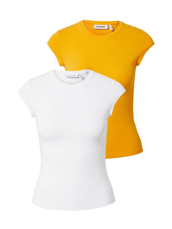 WEEKDAY WEEKDAY Тениска  мед / бяло