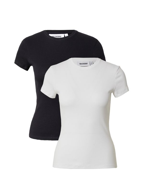 WEEKDAY WEEKDAY Тениска  сив меланж / черно