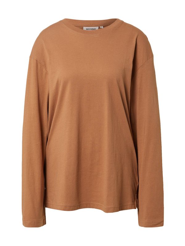 WEEKDAY WEEKDAY Тениска 'Smash'  светлокафяво