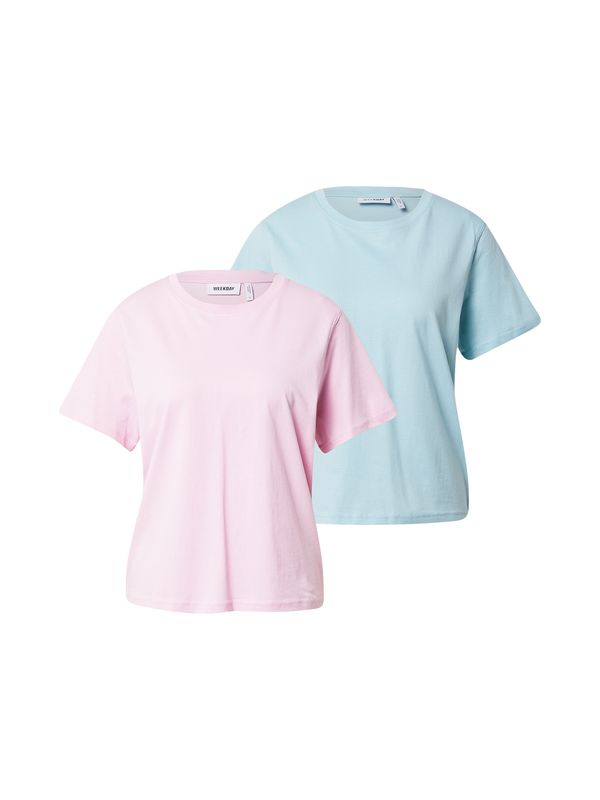 WEEKDAY WEEKDAY Тениска  светлосиньо / розово