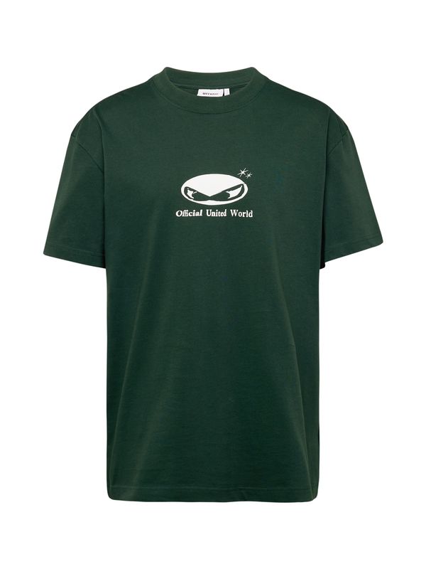 WEEKDAY WEEKDAY Тениска  тъмнозелено / бяло