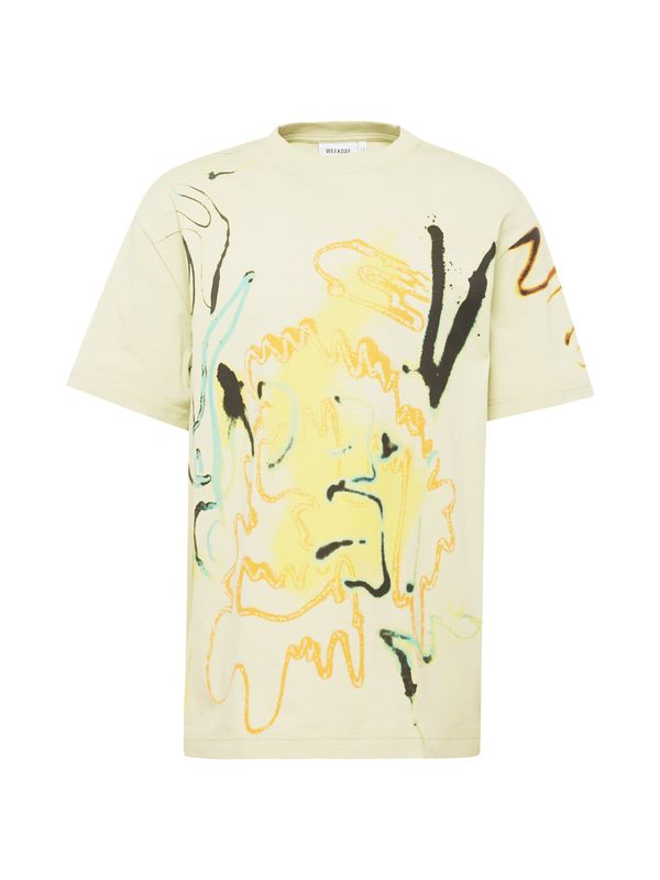 WEEKDAY WEEKDAY Тениска  жълто / пастелно жълто / черно