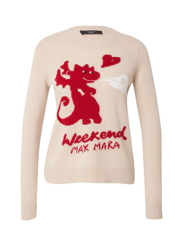 Weekend Max Mara Weekend Max Mara Пуловер 'ADELCHI'  бежово / червено / черно / бяло