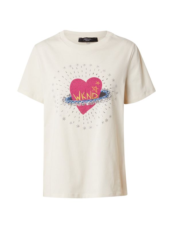 Weekend Max Mara Weekend Max Mara Тениска 'CINEMA'  слонова кост / розово / сребърно