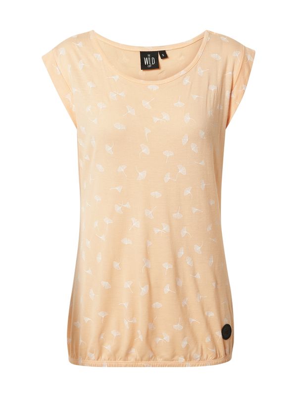 WLD WLD Тениска 'FEEL YOUR SOUL'  пастелно оранжево / бяло
