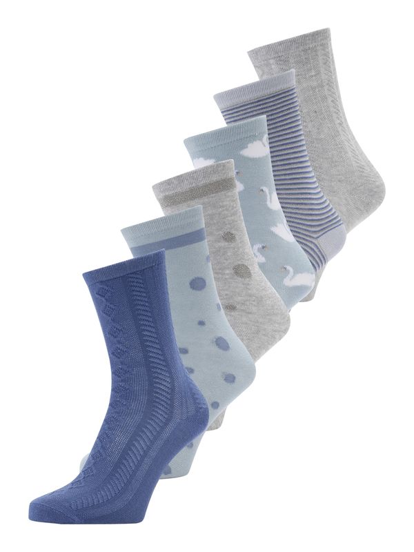 Women' Secret Women' Secret Къси чорапи  синьо / светлосиньо / сив меланж / бяло
