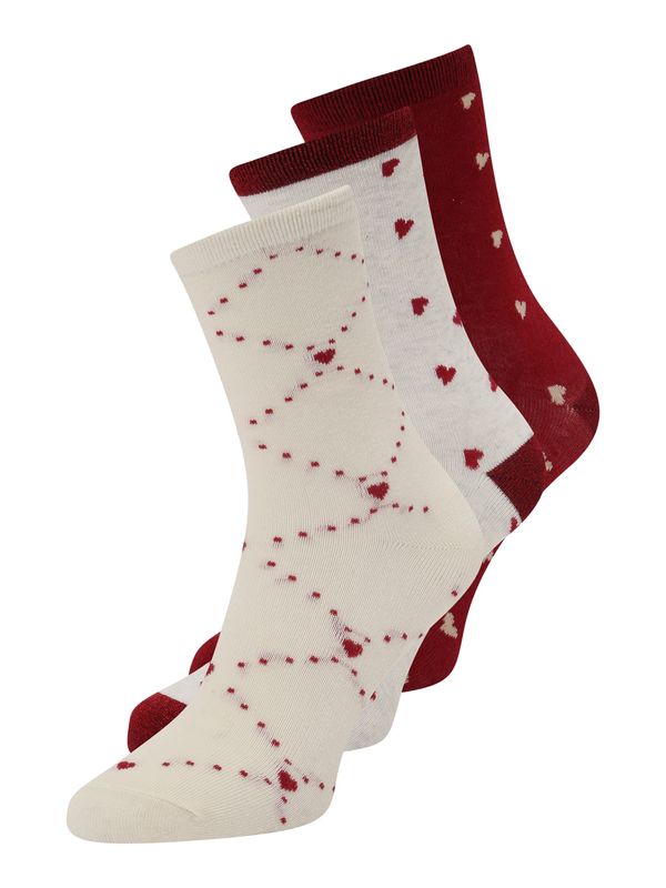 Women' Secret Women' Secret Къси чорапи  сив меланж / винено червено / мръсно бяло