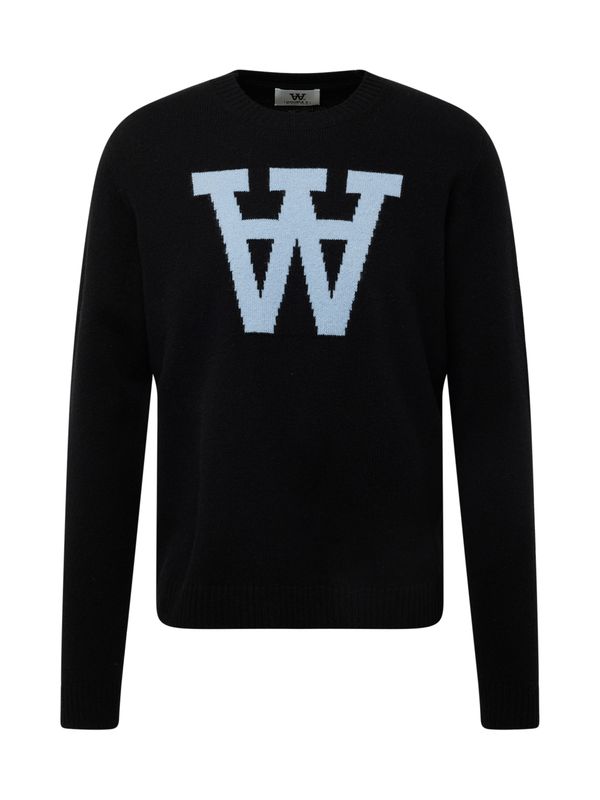 WOOD WOOD WOOD WOOD Пуловер 'Tay'  светлосиньо / черно