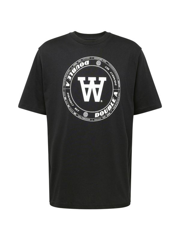 WOOD WOOD WOOD WOOD Тениска 'Tirewall'  черно / бяло