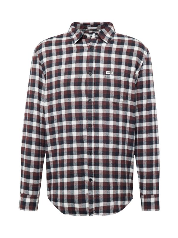 WRANGLER WRANGLER Риза  кестеняво кафяво / тъмнокафяво / черно / мръсно бяло