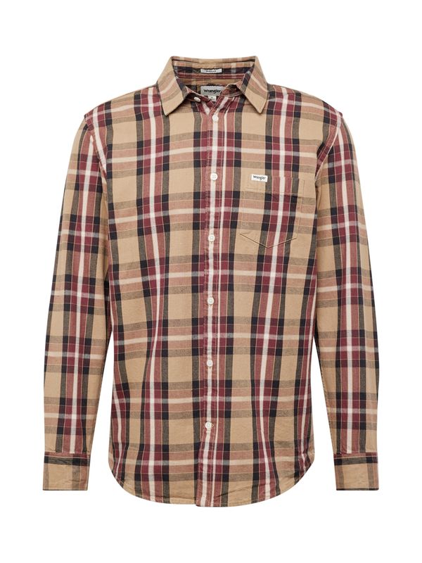 WRANGLER WRANGLER Риза 'LEAD''  бежово / антрацитно черно / бургундово червено