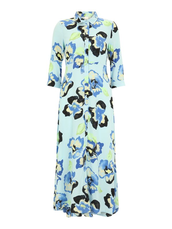 Y.A.S Petite Y.A.S Petite Рокля тип риза 'SAVANNA'  синьо / светлосиньо / ябълка / черно