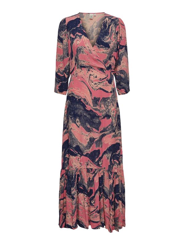 Y.A.S Y.A.S Рокля 'Glace'  нейви синьо / сиво-бежово / пепел от рози