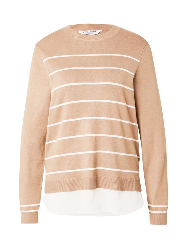 ZABAIONE ZABAIONE Пуловер 'Te44ss'  камел / бяло