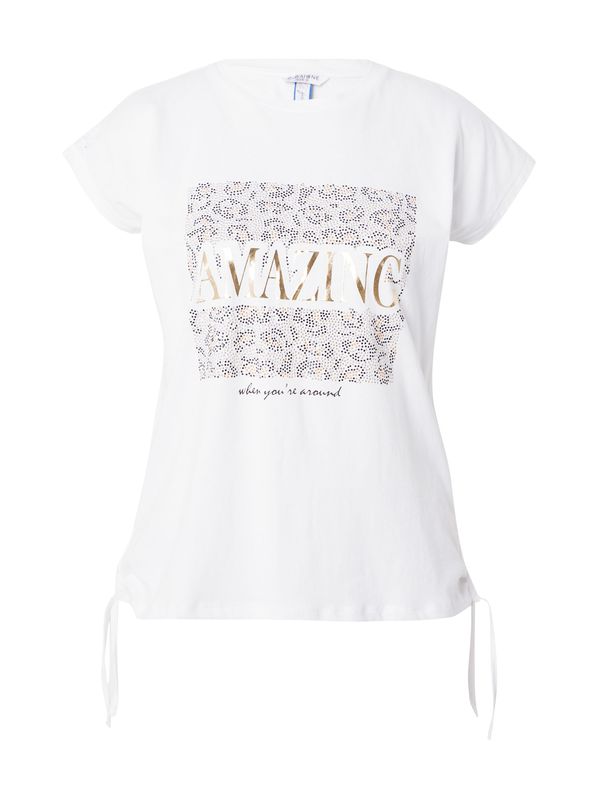 ZABAIONE ZABAIONE Тениска 'Am44azing'  нощно синьо / злато / сребърно / бяло