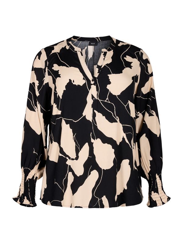 Zizzi Zizzi Блуза 'BELLA'  кремаво / черно