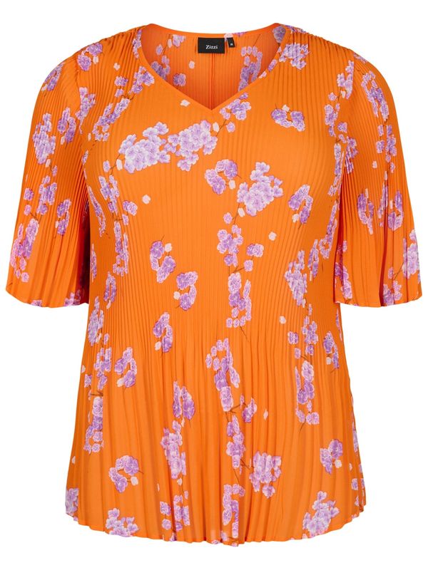 Zizzi Zizzi Блуза 'Cathrine'  лилав / люляк / оранжево