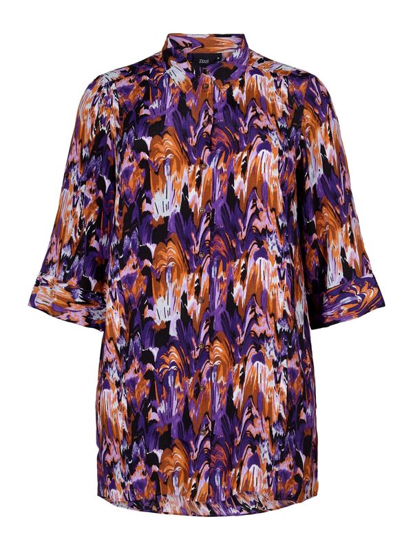 Zizzi Zizzi Блуза 'DALA'  светлолилаво / тъмнолилаво / оранжево / бяло